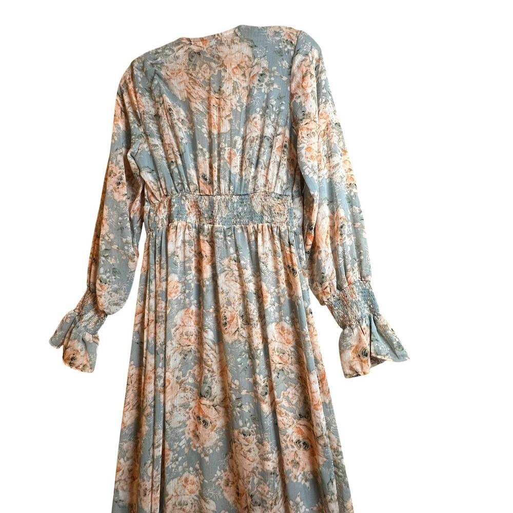 Floral Longline Duster Kimono Boho Sheer Lightweight Cover Up Women’s M - Picture 7 of 15